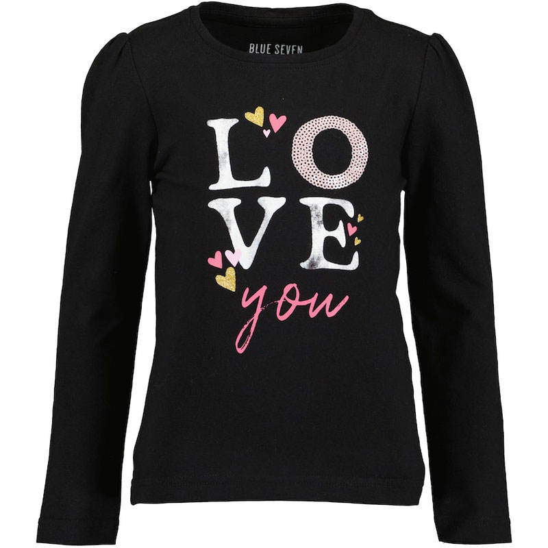 Blue Seven meisjes t-shirt Hearts zwart - Afbeelding 2