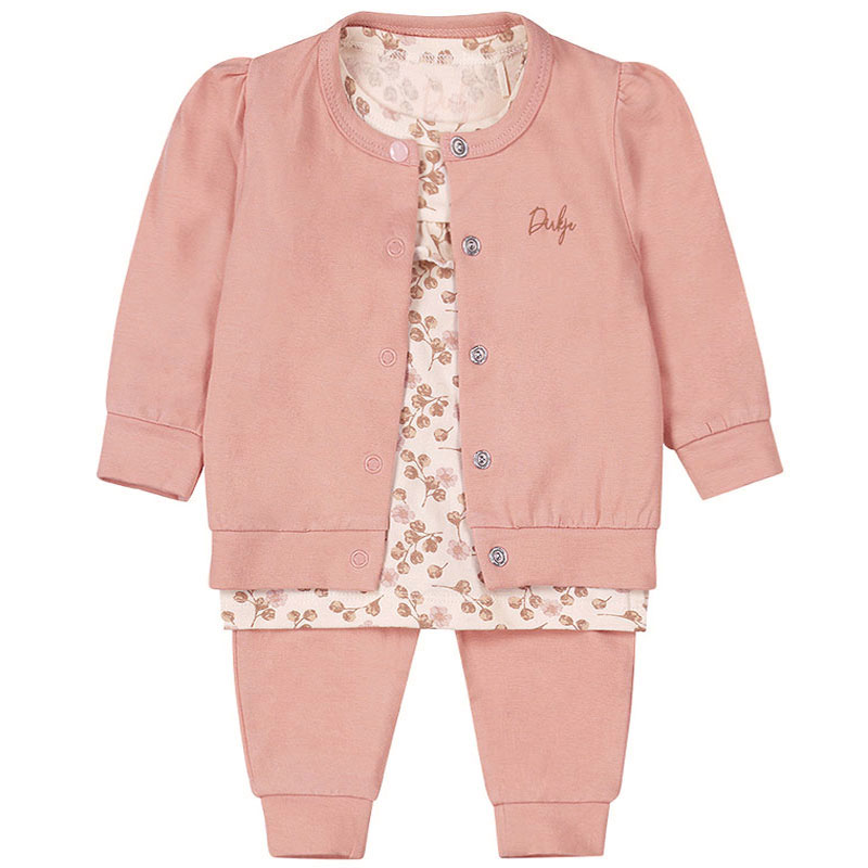 Dirkje newborn meisjes kledingsetje oudroze-gebloemd - Afbeelding 2